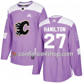 Adidas Maillot de Hockey Calgary Flames Dougie Hamilton 27 2017-2018 Violet Fights Cancer Practice Authentic - Homme